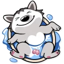 🛀-Chuck the Husky, Telegram Sticker