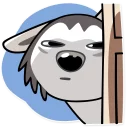 😑-Chuck the Husky, Telegram Sticker