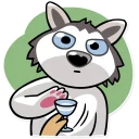 😶-Chuck the Husky, Telegram Sticker