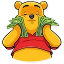 🤑-Winnie the Pooh, Telegram Sticker