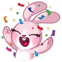 🎉-Bunny Rosy, Telegram Sticker