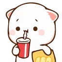 🥤-Peach Cat @TgSticker, Telegram Sticker