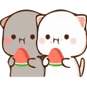 🍉-Peach Cat @TgSticker, Telegram Sticker