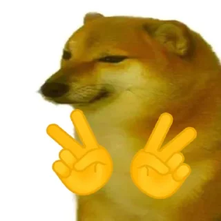 ✌️-Cheems @LegendaryKeys, Telegram Sticker