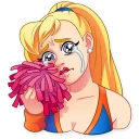 😢-Cheerleader Girl, Telegram Sticker