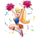 🎉-Cheerleader Girl, Telegram Sticker