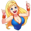 👍-Cheerleader Girl, Telegram Sticker