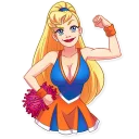 💪-Cheerleader Girl, Telegram Sticker