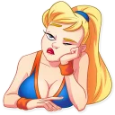 😑-Cheerleader Girl, Telegram Sticker