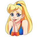 🙏-Cheerleader Girl, Telegram Sticker