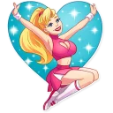 ❤-Cheerleader Girl, Telegram Sticker