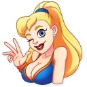 👋-Cheerleader Girl, Telegram Sticker