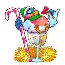 🥂-Chris the Bullfinch, Telegram Sticker