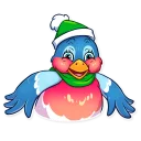🌚-Chris the Bullfinch, Telegram Sticker