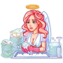 😓-Christmas Angel, Telegram Sticker