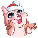 😋-Christmas Dog, Telegram Sticker