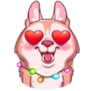 😍-Christmas Dog, Telegram Sticker