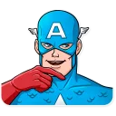 🤔-60's Captain America, Telegram Sticker