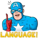 🤬-60's Captain America, Telegram Sticker