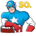 🙂-60's Captain America, Telegram Sticker