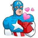 😘-60's Captain America, Telegram Sticker