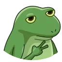 ✌️-Concerned Froge, Telegram Sticker