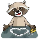 ❤-Criminal Raccoon, Telegram Sticker