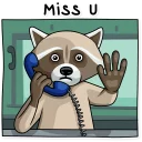 ❤-Criminal Raccoon, Telegram Sticker