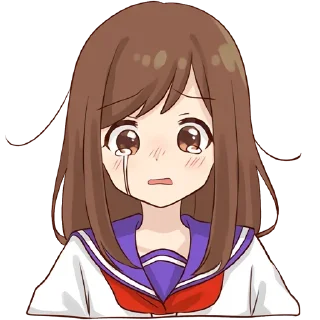 😢-Cute Girl, Telegram Sticker