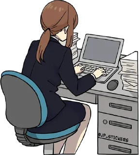 💻-Cute Girl, Telegram Sticker
