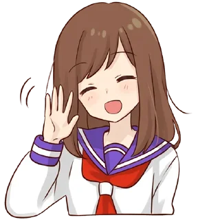 👋-Cute Girl, Telegram Sticker