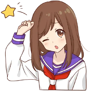 😜-Cute Girl, Telegram Sticker