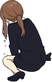 😭-Cute Girl, Telegram Sticker