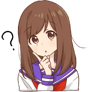 🤔-Cute Girl, Telegram Sticker