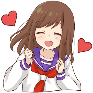 ❤️-Cute Girl, Telegram Sticker