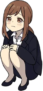 😢-Cute Girl, Telegram Sticker
