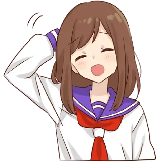 😅-Cute Girl, Telegram Sticker