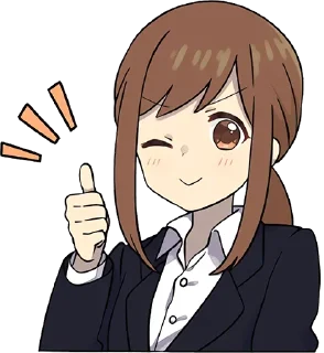 👍-Cute Girl, Telegram Sticker