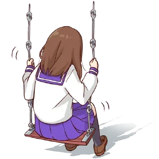 😞-Cute Girl, Telegram Sticker