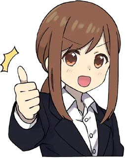 👍-Cute Girl, Telegram Sticker