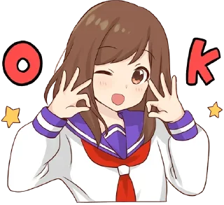 👌-Cute Girl, Telegram Sticker