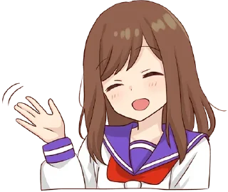 👋-Cute Girl, Telegram Sticker