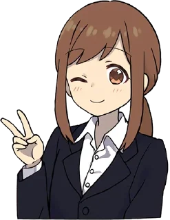 ✌️-Cute Girl, Telegram Sticker
