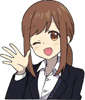 👋-Cute Girl, Telegram Sticker