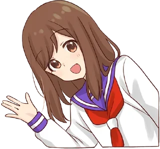 👋-Cute Girl, Telegram Sticker