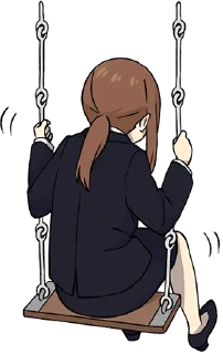 😞-Cute Girl, Telegram Sticker