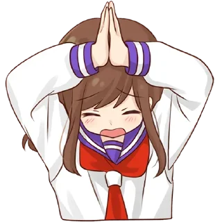🙏-Cute Girl, Telegram Sticker