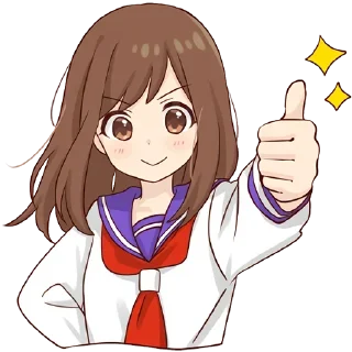 👍-Cute Girl, Telegram Sticker
