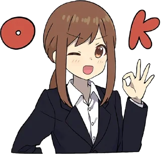 👌-Cute Girl, Telegram Sticker