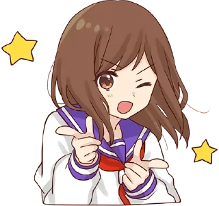 👉-Cute Girl, Telegram Sticker